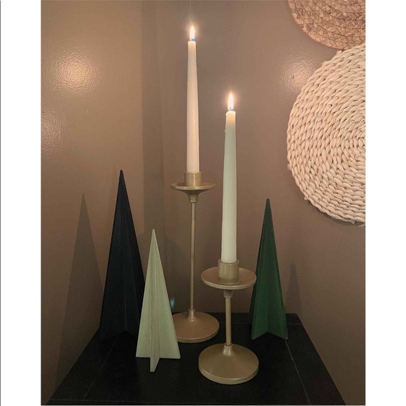 Threshold Accents 1 X 4 Set Of 3 Tapers Cast Aluminum Candle Holder
